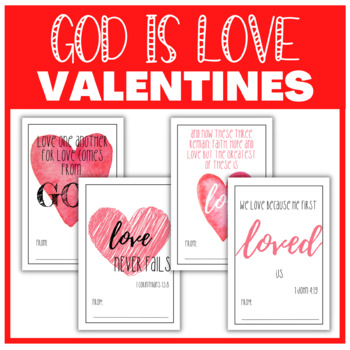 Christian Valentines Cards, God Is Love, Scripture Cards, Bible Verse 