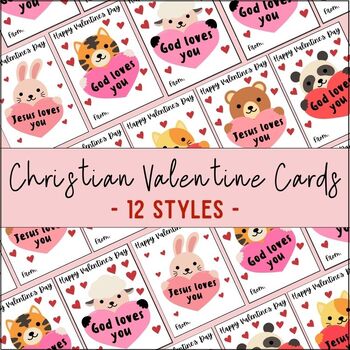 Preview of Christian Valentines | Printable Gods Love Valentines Day Cards | Jesus Notes