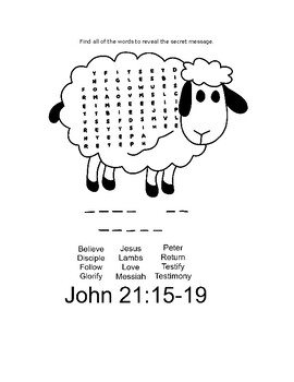 Preview of Christian Word Search - John 21
