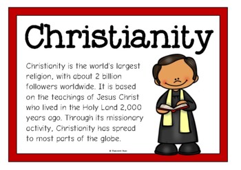Preview of Christianity Information Poster Set/Anchor Charts | World Religions Unit