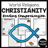Christianity Reading Comprehension Worksheet World Religions
