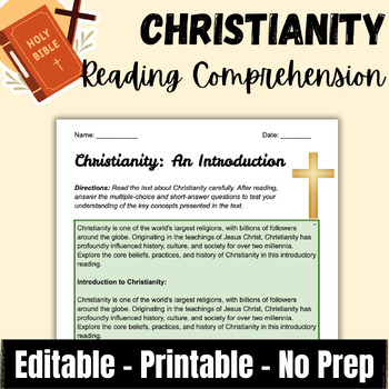 Preview of Christianity Reading & Questions