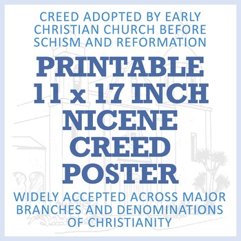 Preview of Christianity and World Religions Resource: 11 x 17 Nicene Creed Mini-Poster