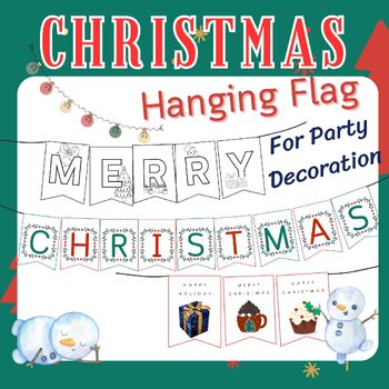 Preview of Christmas flags, Banderines, for Party decoration
