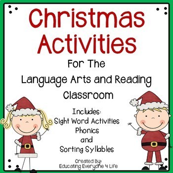 Preview of Christmas Language Arts and Reading Classroom Activities