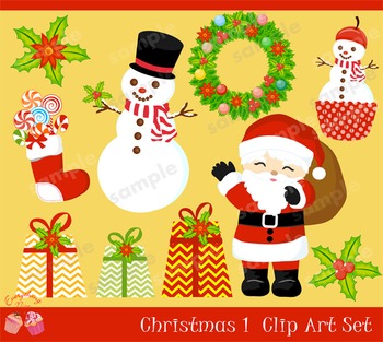 Christmas 1 Clipart Set by 1Everything Nice | Teachers Pay Teachers