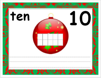 Preview of Christmas 10 frame number mats {math}