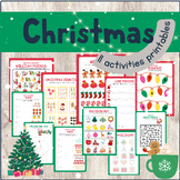 Christmas 11 Activities Printable Bundle -Tracing, Countin