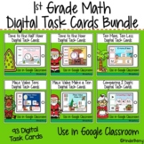 Christmas 1st Grade Math Interactive Digital Task Cards Bundle