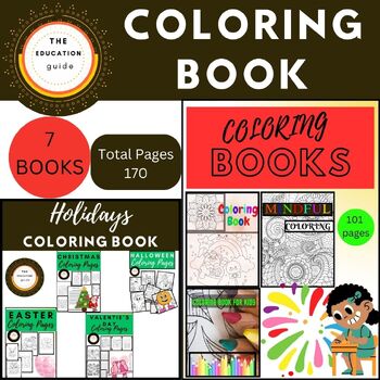 Preview of Christmas 2 Bundle - Coloring books { Coloring Pages , Writing Papers }