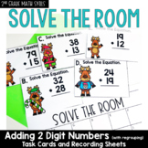 Christmas 2 Digit Addition WITH Regrouping Task Cards Seco