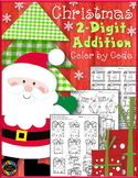 Christmas 2-Digit Addition with Regrouping Color-by-Code P
