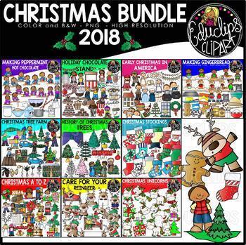 Preview of Christmas 2018 Clip Art Bundle {Educlips Clipart}