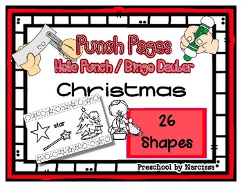 Christmas - 26 Shape Hole Punch Cards / Bingo Dauber Pages