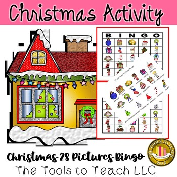Preview of Christmas 28 Picture Word Bingo Game No Prep