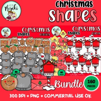 Preview of Christmas 2D Shapes Clip Art BUNDLE. Formas geométricas