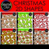 Christmas 2D Shapes Clipart Bundle {Christmas Clipart}