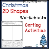 Christmas 2D Shapes Worksheet Sorting Activities