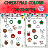 Christmas 2d Shape Identification Colouring Worksheets