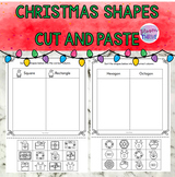 Christmas 2d Shape Identification Cut and Paste Sorting Wo