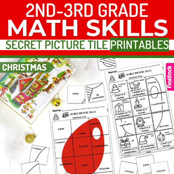 Preview of Christmas 2nd-3rd Math Skills Secret Picture Tile Printables