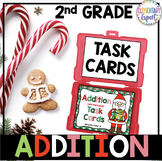 Christmas 2nd Grade Addition with Regrouping Task Cards 2.NBT.5