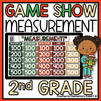 Preview of Christmas 2nd Grade Math Jeopardy Game Measurement and Data