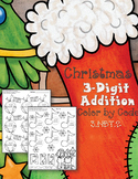 Christmas 3-Digit Addition with Regrouping Color-by-Code P