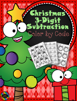 Preview of Christmas 3-Digit Subtraction with Regrouping Printables