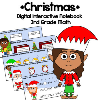 Preview of Christmas 3rd Grade Multiplication Rounding Google Slides | Math Facts