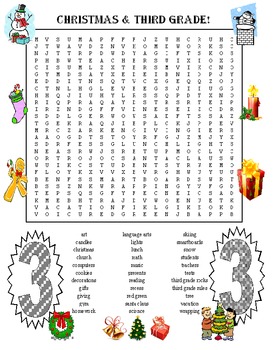 Christmas 3rd Grade Word Search by David Filipek  TpT