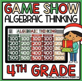 Preview of Christmas 4th Grade Math Jeopardy Game 4.OA.1, 4.OA.2, 4.OA.3, 4.OA.4, 4.OA.5