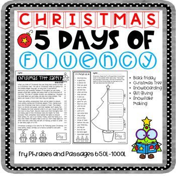 Preview of Christmas Activity | 5 Days of Fluency | Fluency
