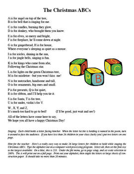 Preview of Christmas ABC Song and Poem (includes mp3 files)