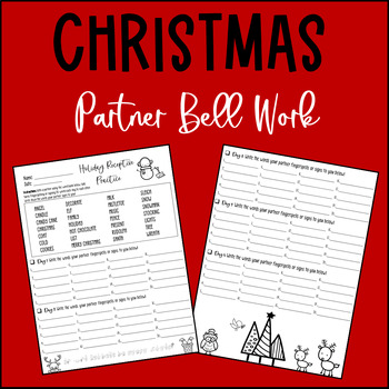 Preview of Christmas ASL partner bell work