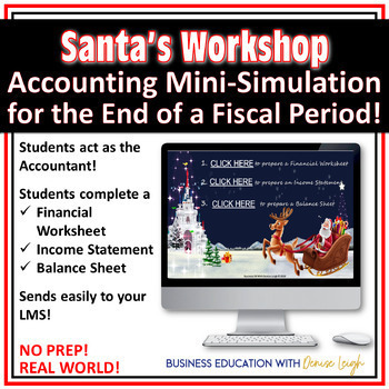 Preview of Christmas Accounting Class Simulation/Activity for Santa's Financial Statements