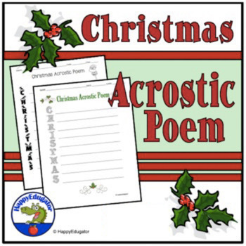 Christmas Acrostic Poem by HappyEdugator | Teachers Pay Teachers