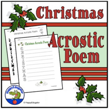 Preview of Christmas Acrostic Poem