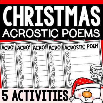 Preview of Christmas Acrostic Poem Worksheets | Christmas Acrostic Poetry Pack