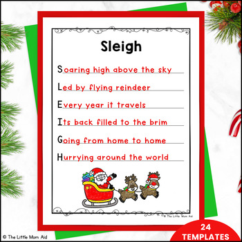 Christmas Acrostic Poems | Christmas Creative Writing Activity | TpT