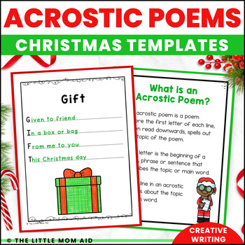 Christmas Acrostic Poems - Christmas Poetry Activity - Bulletin Board Idea