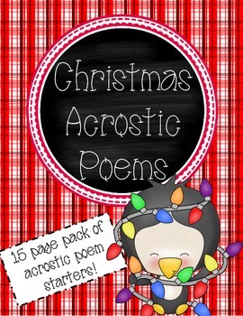 Christmas Acrostic Poems Pack by Little Hands and Minds | TPT