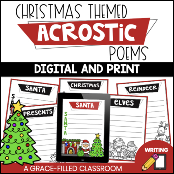 Preview of Christmas Acrostic Poems | Winter Poetry | December Poetry Digital and Print