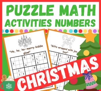 Preview of Christmas Activites: Sudoku Puzzle, Number Worksheets for Kids workbook math