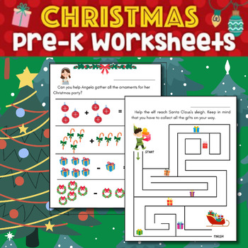 Christmas Activites Worksheets for Kids | Winter | December NO PREP
