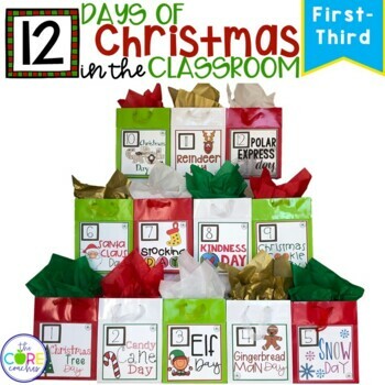 Preview of Christmas Activities - 12 Days of Christmas Countdown - 1st, 2nd, 3rd grade