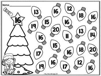 Christmas Bingo Dauber Printables - Numbers 0-20 by Mrs W | TpT