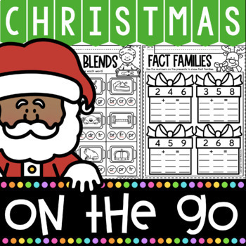 Preview of Christmas Worksheets for First Grade with Math, Phonics, Contractions & more!