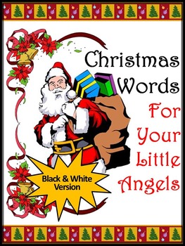 Preview of Christmas Language Arts Activities: Christmas Words Flash-Card Activities - BW