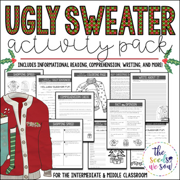 Ugly Christmas Sweater Activity Pack by The Seeds We Sow | TpT